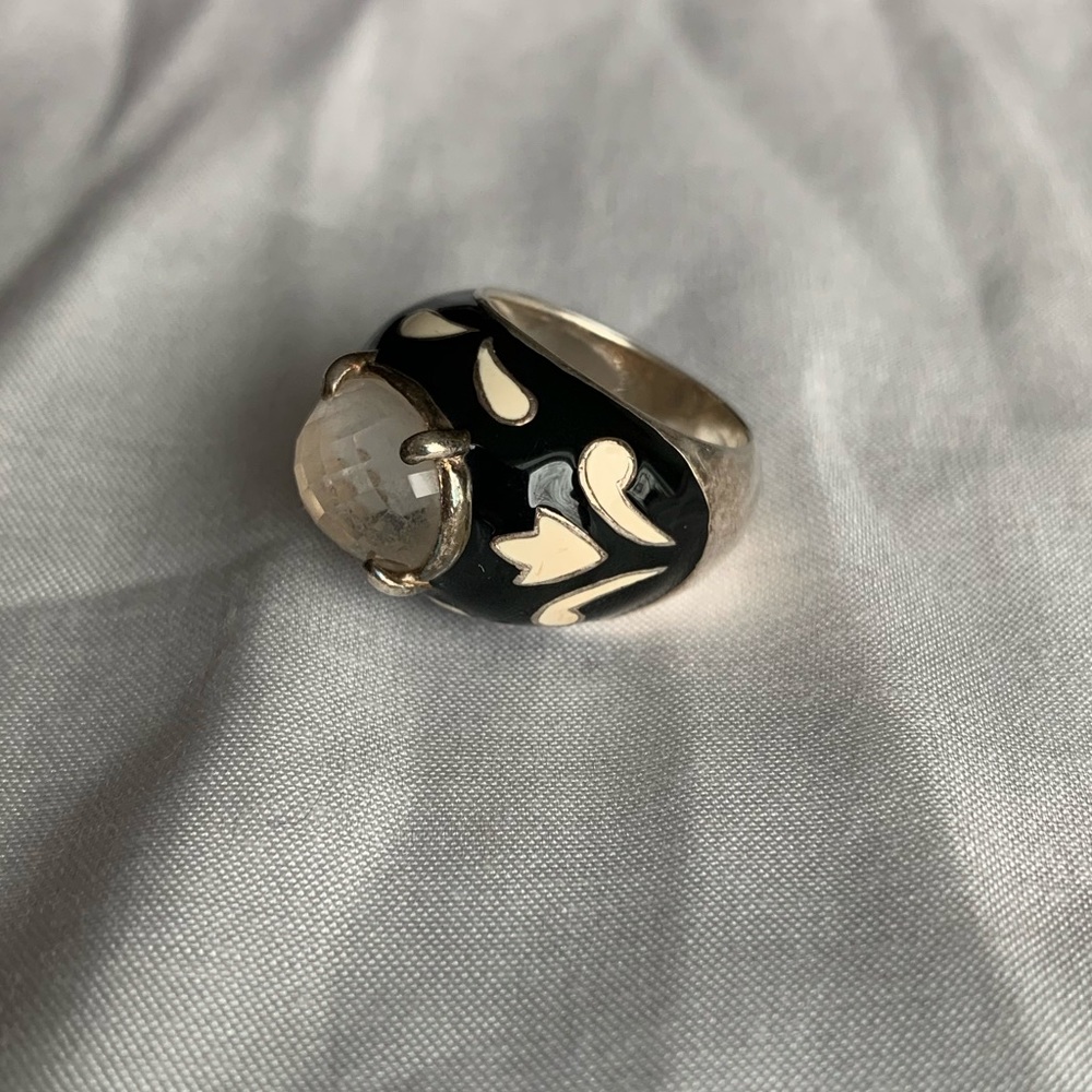 Sterling & enamel ring.